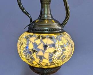 Turkish Mosaic Table Lamp, 15" Tall