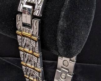 D+ Women's 2-Tone Stainless Steel Magnetic Therapy Bracelet