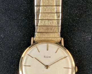 Elgin 14K Gold Mechanical Champagne Dial Watch