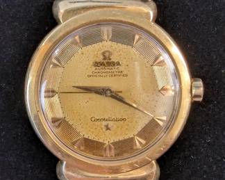 Omega Constellation 18K Yellow Gold Automatic Watch, Chronometer Certified, Stepped Pie Pan Dial