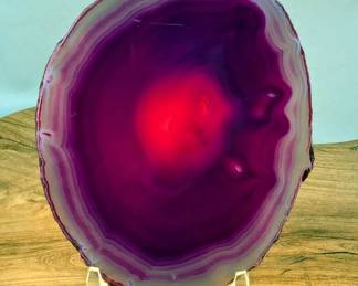 Brazilian Pink Agate Slice, 6" x 4.75"