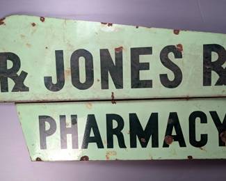 Jones Pharmacy 2-Part Metal Sign, 53" x 29.5"