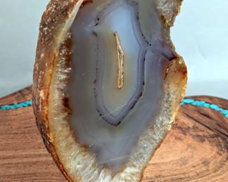 Polished Brazilian Agate Slice, 5.5" x 3.5"