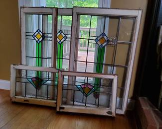 Vintage WoodFramed Stained Glass Window Collection