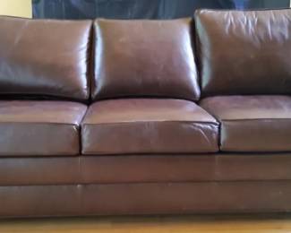 005 Ethan Allen Brown Leather Upholstery Couch