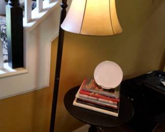 Vintage Floor Lamp, Pedestal Side Table  Rosenthal Eastern Air Lines Plate Design Book Lot