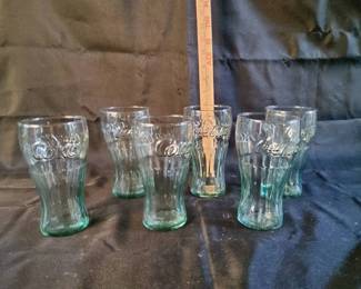 Vintage CocaCola Libbey Green Glasses