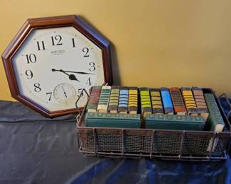 Seiko Quartz Octagonal Wall Clock  Vintage Readers Digest Book Collection