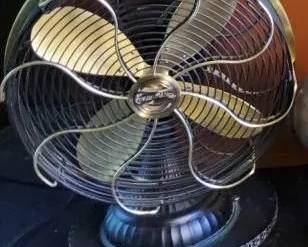 Casablanca Zephair VintageStyle Oscillating Table Fan  Brushed Chrome