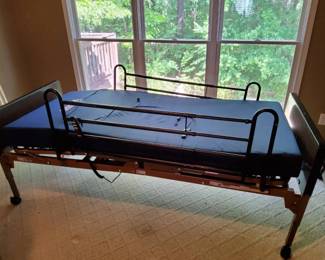 Drive Electric Homecare Bed With ProBasics Mattress  Adjustable Metal Frame