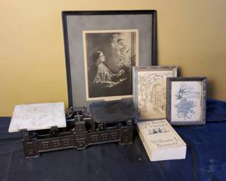 Antique Scale, Wall art and vintage book