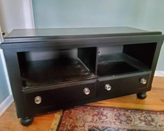 Woodlands Black Media Console  TV Stand  Storage Cabinet