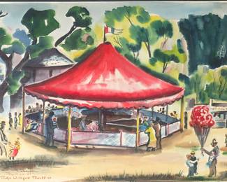 1940s watercolor signed Powell $150