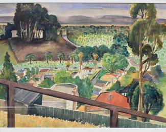 1950s California watercolor.