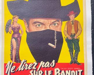 Vintage linen backed Belgian movie poster $100