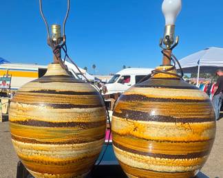 Pair mid century lamps $150