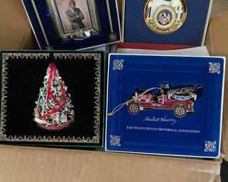 Assorted White House ornaments from 1984 on.