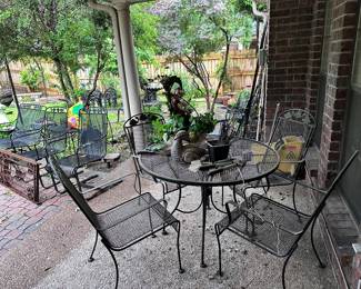 Outdoor Iron Chairs and Table