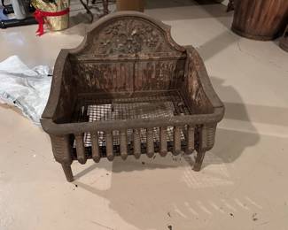 Vintage Cast Iron Fireplace Basket