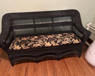 Vintage Wicker Bench