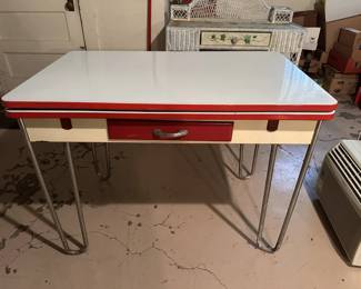 Mid Century Enamel Kitchen Table