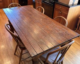 Farmhouse dining table w/ 5 chairs - 72" x 32" x 32" - Available for Pre-Sale
