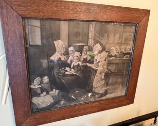 Late 1800's print - "Primary School in Brittany, France"
