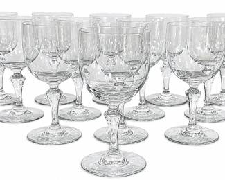 Set of 13 BACCARAT "Normandie" Claret Crystal Wine Glasses