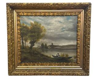 19th C. Landscape Scene Oil Painting, European School