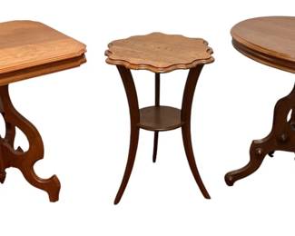 Three Antique Victorian Side Tables