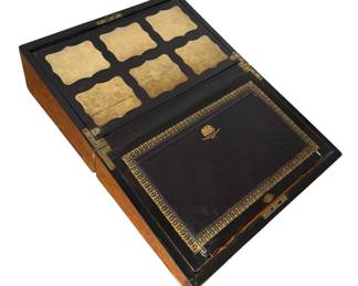 An 1866 Mahogany and Brass Travel Desk Box