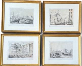 Four Jevne & Almini Chicago Lithographs