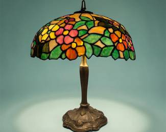 Art Nouveau Style Stained Glass Lamp