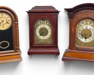 Three Antique Desk Clocks, GUSTAV BECKER, UNGHANS, ANSONIA