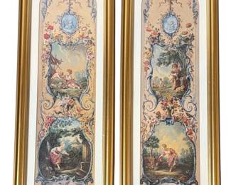 A Pair of Victorian Style Yardlong Prints