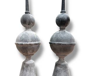 French Architectural Iron Spires, Pair