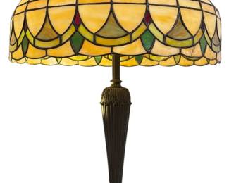Art Nouveau Stained Glass Lamp, Wilkinson or Duffner & Kimberly