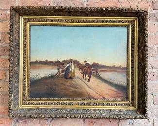 1800's Victorian Oil Painting, L. BURKOWITZ
