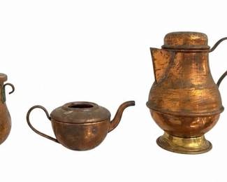 Three Diminutive Copper and Brass Articles
