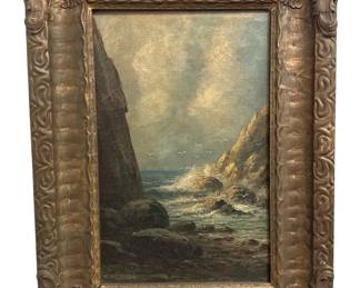 19th C. Seascape Oil Painting, Signed W.A. CARSON 