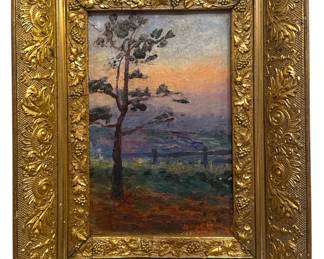 LOUISE SCHAEFER CONE (American, 1889-1968) Oil Impasto Landscape Painting