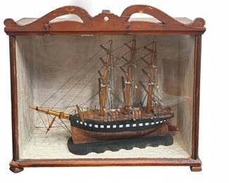 Small Scale Three Masted Schooner Ship Model