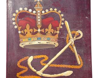 Vintage British Pub Sign, TETLEY Crown and Anchor