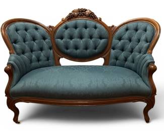 19th C. Rococo Revival Walnut Settee