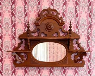 19th C Victorian Hanging Wall Mirror 
