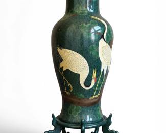 4 FT. Chinese Heron Floor Vase