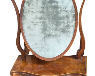 Antique George III Mahogany Shaving Mirror