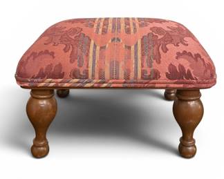 Small Vintage Four Legged Tapestry Footstool
