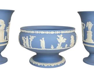 Collection WEDGWOOD Jasperware Vases and Bowl 