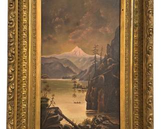 19th C. Oil Painting of Mount Hood, Oregon 